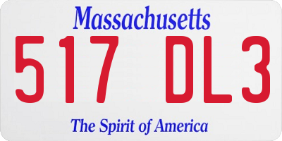 MA license plate 517DL3
