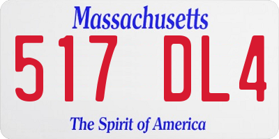 MA license plate 517DL4