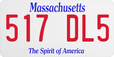 MA license plate 517DL5