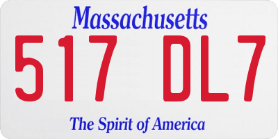 MA license plate 517DL7