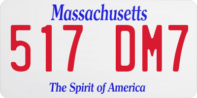 MA license plate 517DM7
