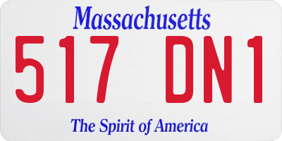 MA license plate 517DN1