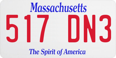 MA license plate 517DN3