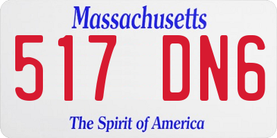 MA license plate 517DN6