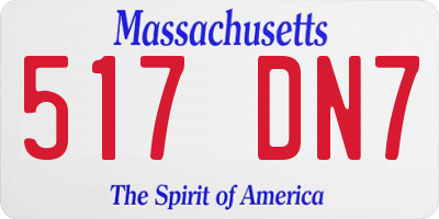 MA license plate 517DN7