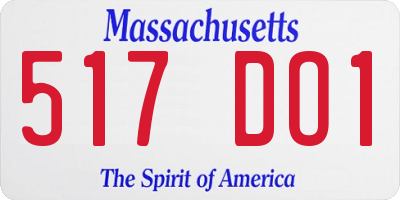MA license plate 517DO1