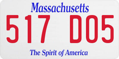 MA license plate 517DO5