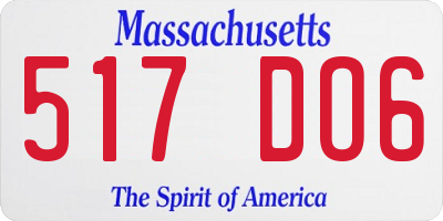 MA license plate 517DO6