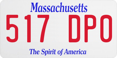 MA license plate 517DP0