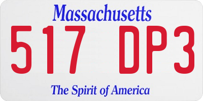MA license plate 517DP3