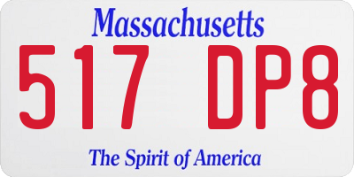 MA license plate 517DP8