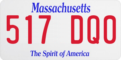 MA license plate 517DQ0