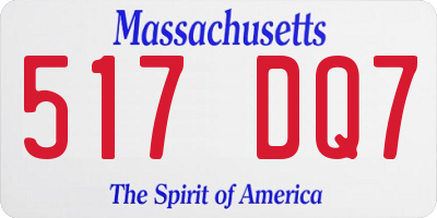 MA license plate 517DQ7