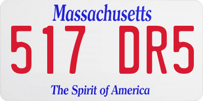 MA license plate 517DR5