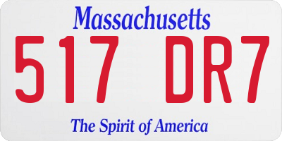 MA license plate 517DR7