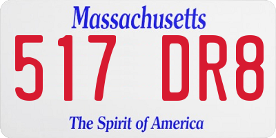 MA license plate 517DR8