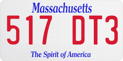 MA license plate 517DT3