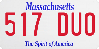 MA license plate 517DU0
