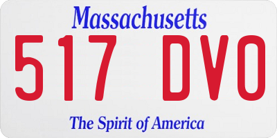MA license plate 517DV0