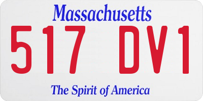 MA license plate 517DV1