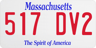 MA license plate 517DV2