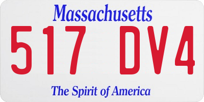 MA license plate 517DV4