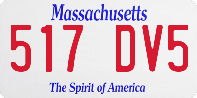 MA license plate 517DV5