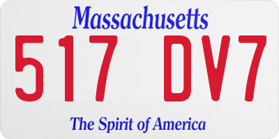 MA license plate 517DV7