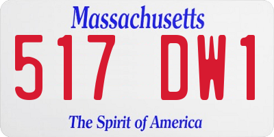 MA license plate 517DW1