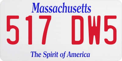 MA license plate 517DW5