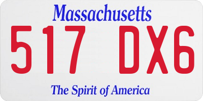 MA license plate 517DX6