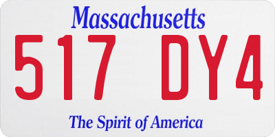 MA license plate 517DY4