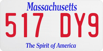 MA license plate 517DY9