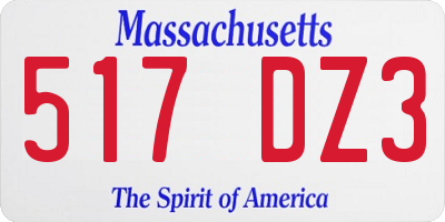 MA license plate 517DZ3
