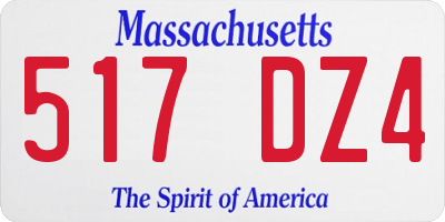 MA license plate 517DZ4