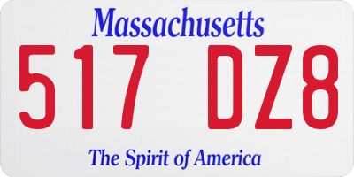 MA license plate 517DZ8