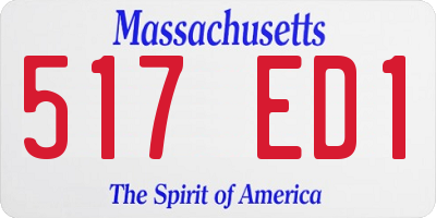 MA license plate 517ED1