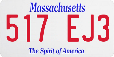 MA license plate 517EJ3