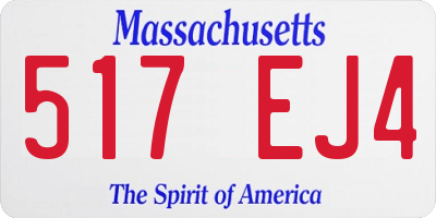 MA license plate 517EJ4