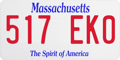 MA license plate 517EK0