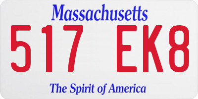 MA license plate 517EK8