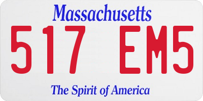 MA license plate 517EM5