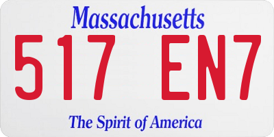 MA license plate 517EN7