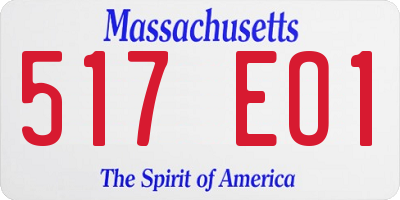MA license plate 517EO1