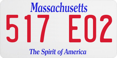 MA license plate 517EO2