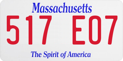 MA license plate 517EO7