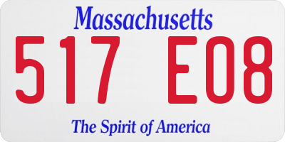 MA license plate 517EO8