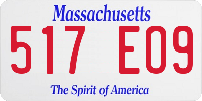 MA license plate 517EO9