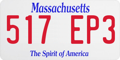 MA license plate 517EP3