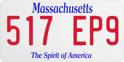 MA license plate 517EP9